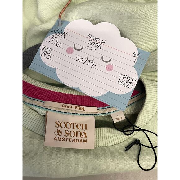 Scotch & Soda Sweatshirt Womens Large In Bloom Mint Green 100% Organic Cotton - Picture 5 of 8